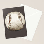 Big Baseball Illustration brown Stationery Card Gallery Image 2