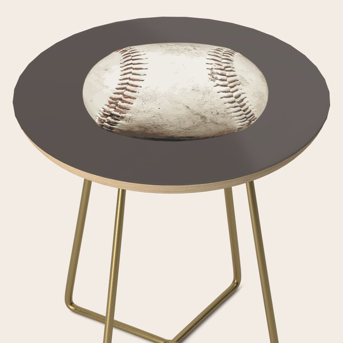 Big Baseball Illustration brown Side Table Gallery Image 2