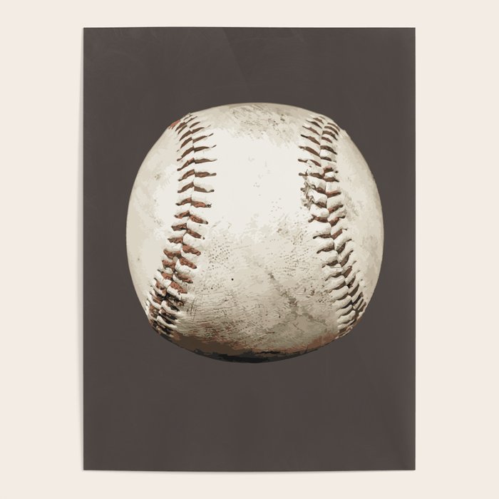 Big Baseball Illustration brown Poster Gallery Image 4