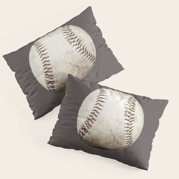 Big Baseball Illustration brown Pillow Sham Gallery Image 1