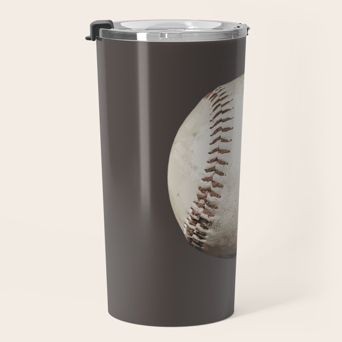 Big Baseball Illustration brown Travel Mug Gallery Image 3