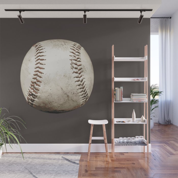 Big Baseball Illustration brown Wall Mural Gallery Image 1