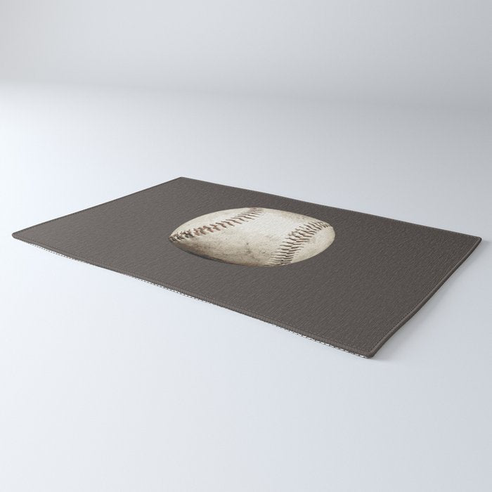 Big Baseball Illustration brown Rug Gallery Image 3