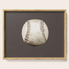 Big Baseball Illustration brown Serving Tray Gallery Image 1