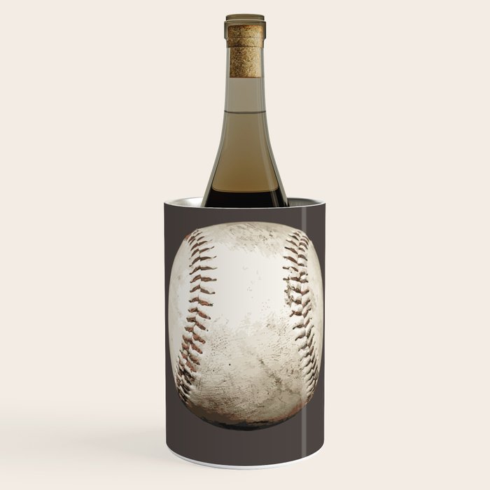 Big Baseball Illustration brown Wine Chiller Gallery Image 1