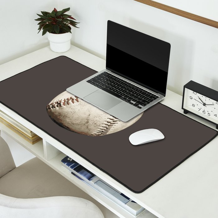 Big Baseball Illustration brown Desk Mat Gallery Image 2