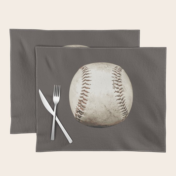 Big Baseball Illustration brown Placemat Gallery Image 1