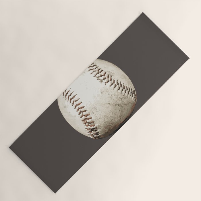 Big Baseball Illustration brown Yoga Mat Gallery Image 1