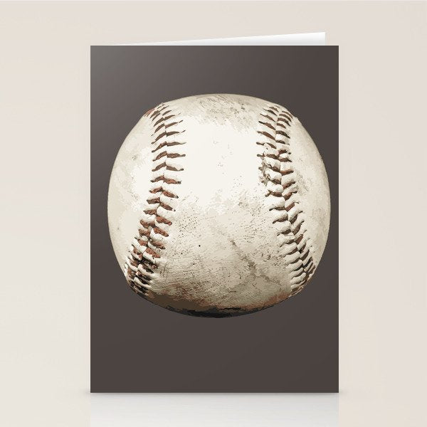 Big Baseball Illustration brown Stationery Card Gallery Image 2