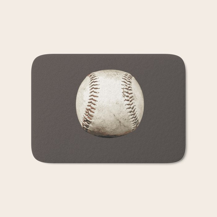 Big Baseball Illustration brown Bath Mat Gallery Image 1