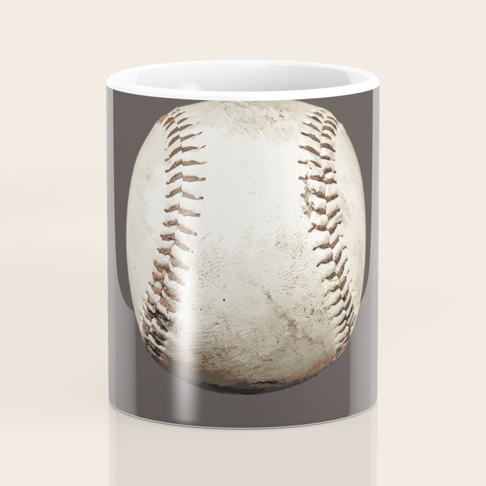 Big Baseball Illustration brown Coffee Mug Gallery Image 4