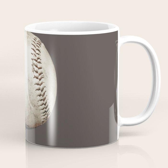Big Baseball Illustration brown Coffee Mug Gallery Image 1