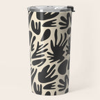 Abstract black and white organic shape pattern Travel Mug Gallery Image 2
