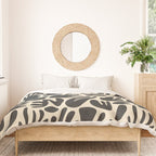 Abstract black and white organic shape pattern Duvet Cover Gallery Image 3