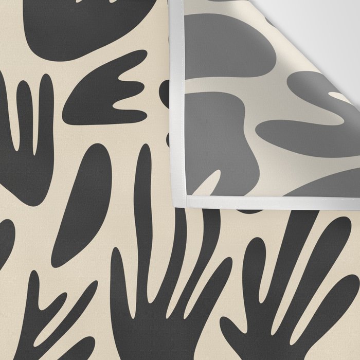 Abstract black and white organic shape pattern Wall Tapestry Gallery Image 3