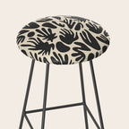 Abstract black and white organic shape pattern Stool Gallery Image 2