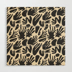 Abstract black and white organic shape pattern Wood Wall Art Gallery Image 1