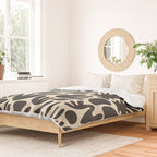 Abstract black and white organic shape pattern Duvet Cover Gallery Image 2