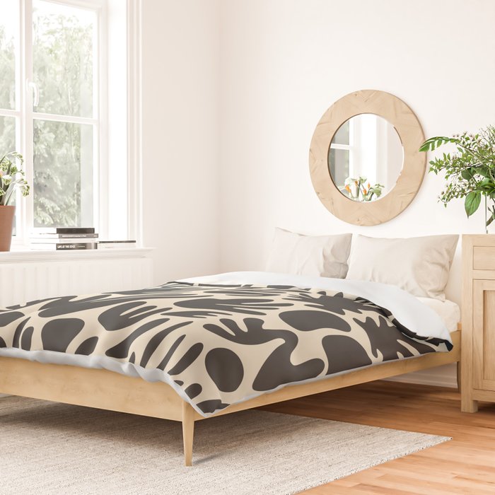 Abstract black and white organic shape pattern Duvet Cover Gallery Image 2