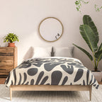 Abstract black and white organic shape pattern Comforter Gallery Image 3