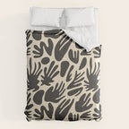 Abstract black and white organic shape pattern Comforter Gallery Image 6