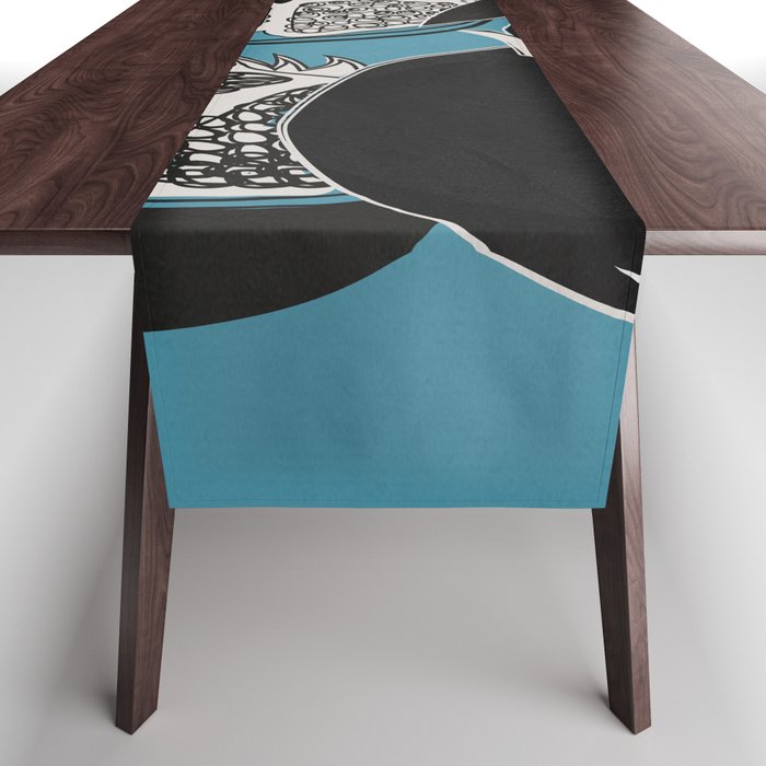 Line Art Pomegranates 4 Table Runner Gallery Image 1