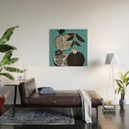 Line Art Pomegranates 4 Wood Wall Art Gallery Image 2