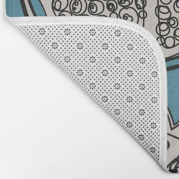 Line Art Pomegranates 4 Bath Mat Gallery Image 2
