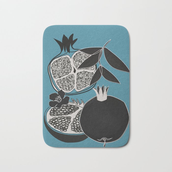 Line Art Pomegranates 4 Bath Mat Gallery Image 1