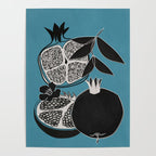 Line Art Pomegranates 4 Poster Gallery Image 4