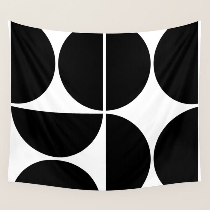 Mid Century Modern Black Square Wall Tapestry Gallery Image 4