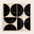 Mid Century Modern Black Square Wood Wall Art Gallery Image 1