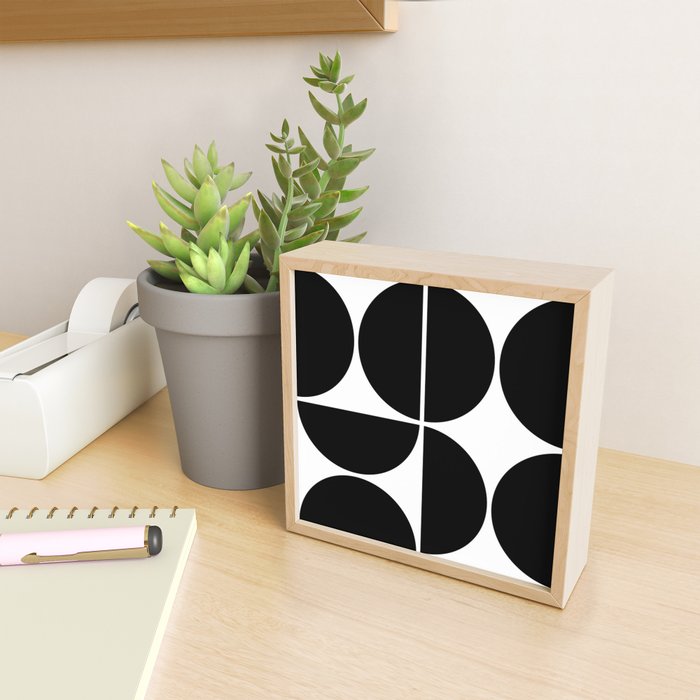 Mid Century Modern Black Square Mini Art Print Gallery Image 2