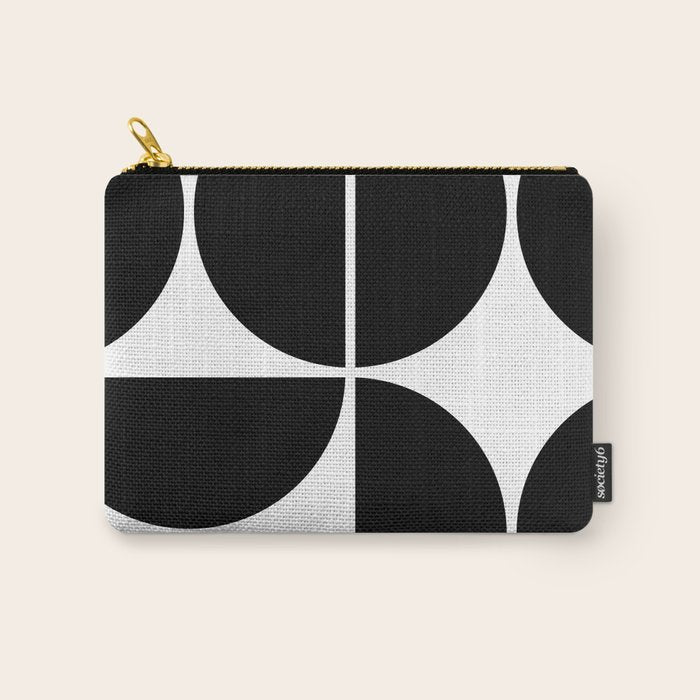 Mid Century Modern Black Square Carry All Pouch Gallery Image 1