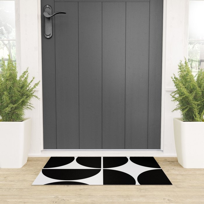 Mid Century Modern Black Square Welcome Mat Gallery Image 3