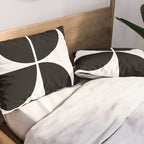 Mid Century Modern Black Square Pillow Sham Gallery Image 2