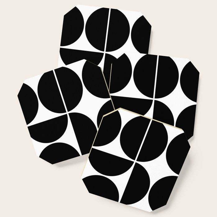 Mid Century Modern Black Square Coaster Gallery Image 1
