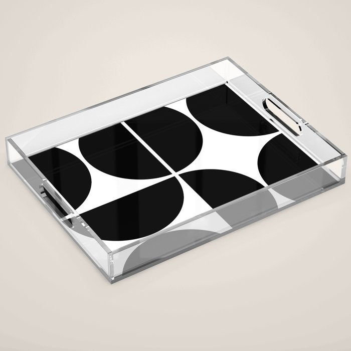 Mid Century Modern Black Square Acrylic Tray Gallery Image 1