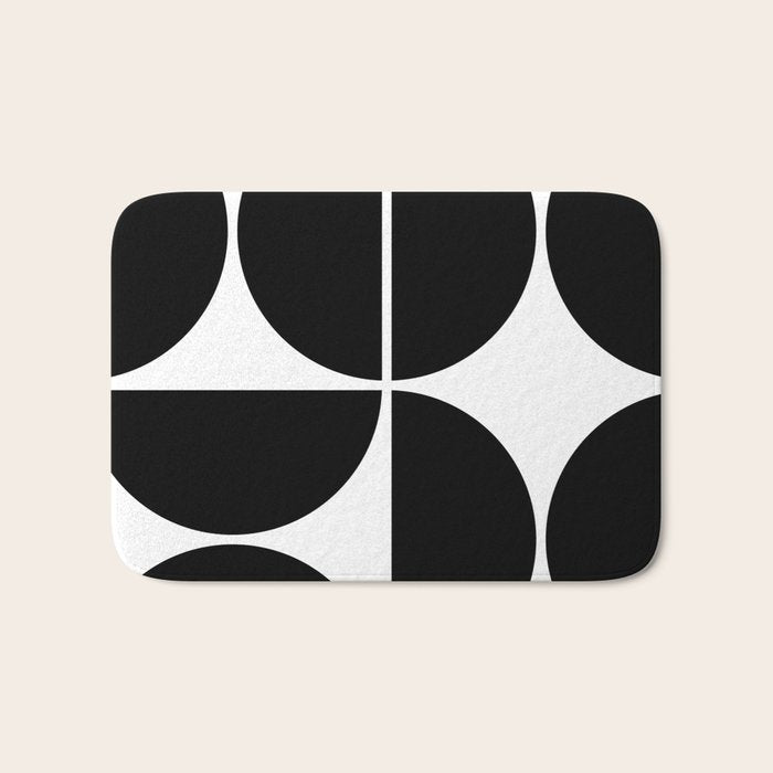 Mid Century Modern Black Square Bath Mat Gallery Image 1