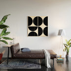 Mid Century Modern Black Square Wood Wall Art Gallery Image 2