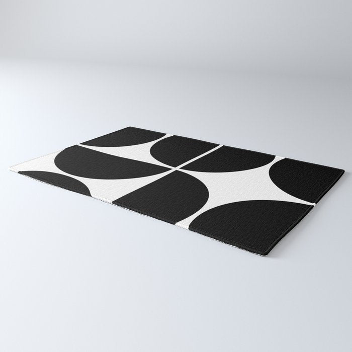 Mid Century Modern Black Square Rug Gallery Image 3