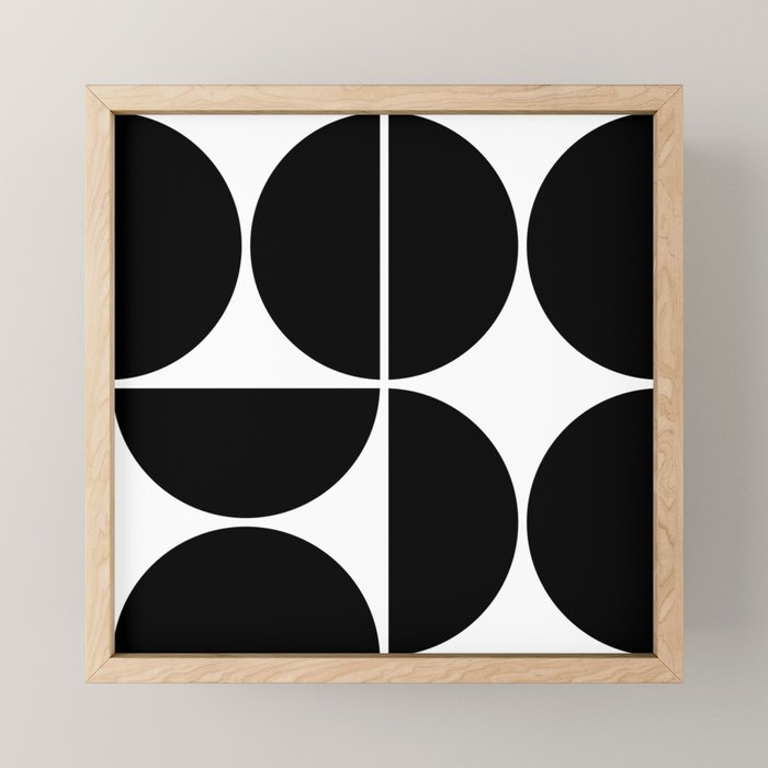 Mid Century Modern Black Square Mini Art Print Gallery Image 1