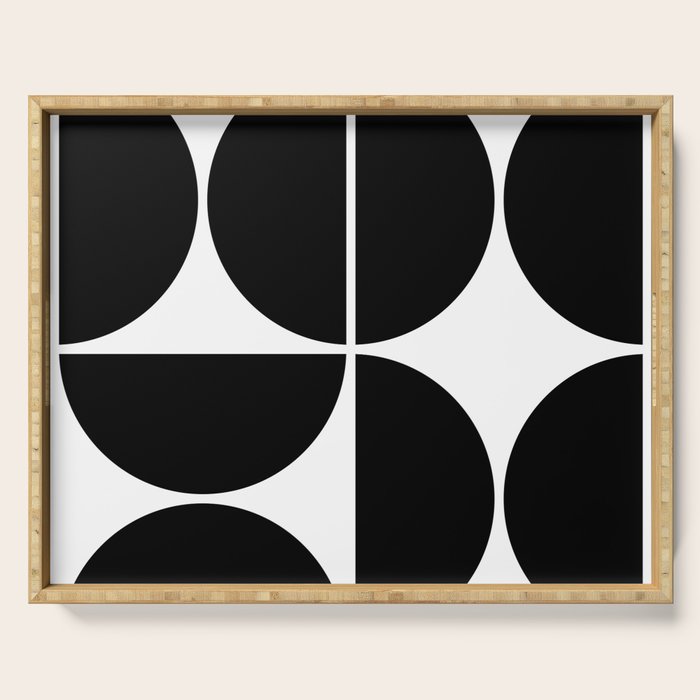Mid Century Modern Black Square Serving Tray Gallery Image 1