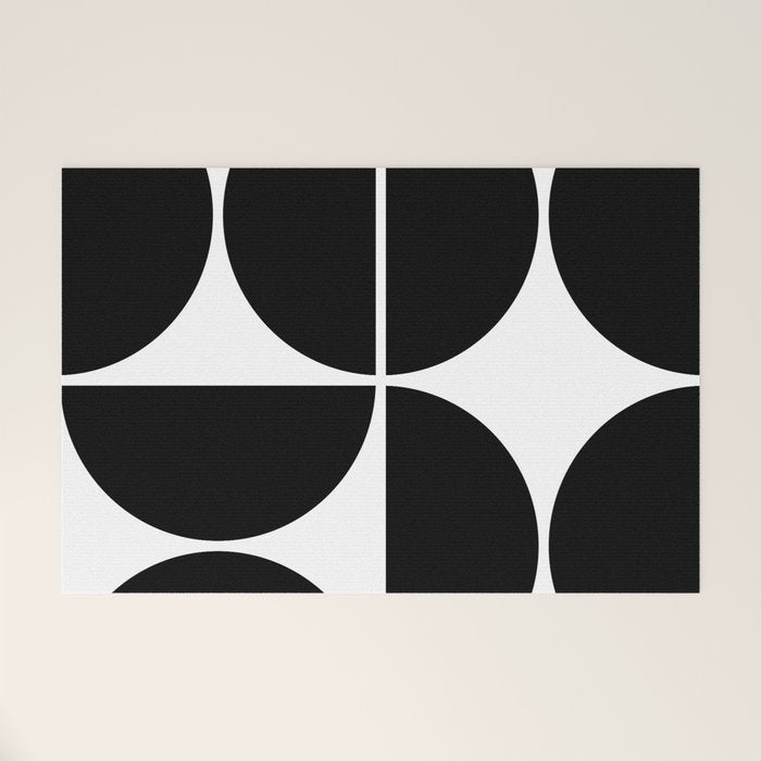 Mid Century Modern Black Square Welcome Mat Gallery Image 1