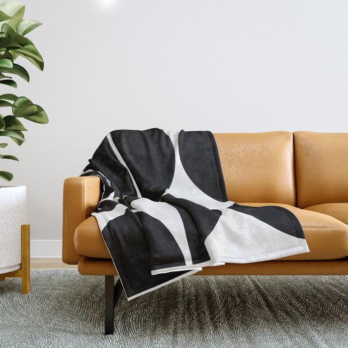 Mid Century Modern Black Square Throw Blanket Gallery Image 1