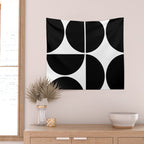 Mid Century Modern Black Square Wall Tapestry Gallery Image 2