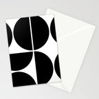 Mid Century Modern Black Square Stationery Card Gallery Image 2