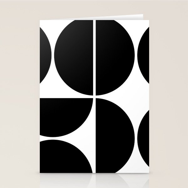 Mid Century Modern Black Square Stationery Card Gallery Image 1