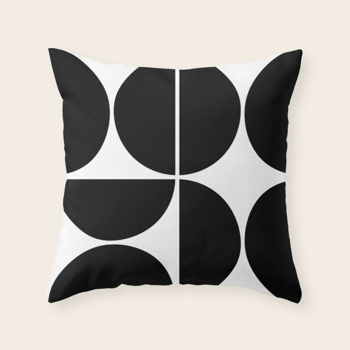 Mid Century Modern Black Square Throw Pillow Gallery Image 6