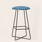 Colorful Folk Art Easter Eggs in Teal & Navy Blue Stool Gallery Image 1